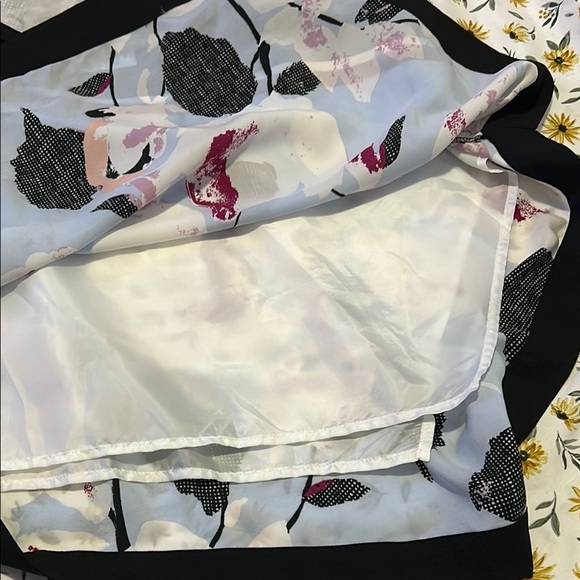 NWT DKNY Asymmetrical Skirt - Black, White, and Blue Floral - Picture 6 of 8